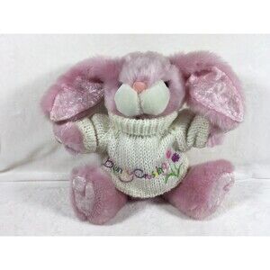 Dan Dee Collector’s Choice Pink Rabbit Stuffed Animal Bunny Crossing Sweater 10”